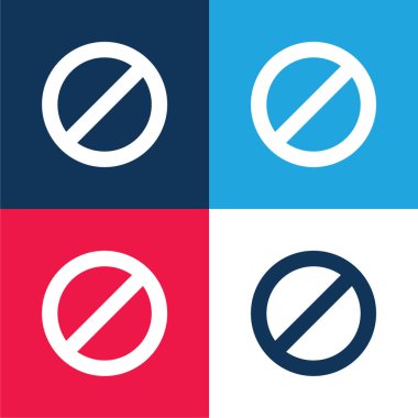 Ban blue and red four color minimal icon set clipart