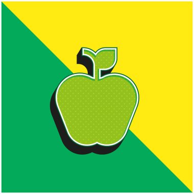 Apple Green ve sarı modern 3d vektör simgesi logosu