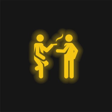 Parlayan sarı neon simgesini kır