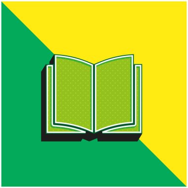Kitap Yeşil ve Sarı Modern 3D vektör simgesi logosu