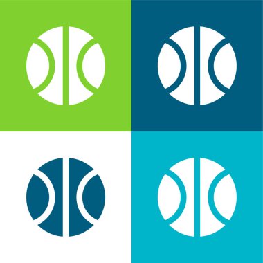 Basketbol Düz 4 renk minimal simge seti