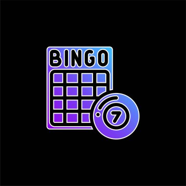 Bingo mavi gradyan vektör simgesi