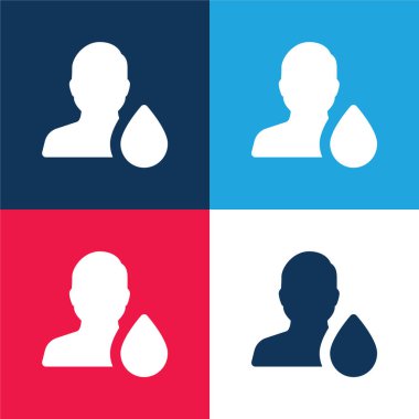 Kan mavisi ve kırmızı dört renk simgesi seti