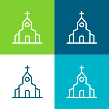 Big Church Flat four color minimal icon set