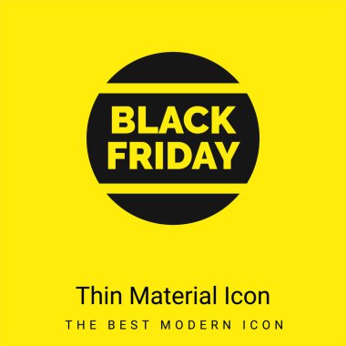 Black Friday minimal bright yellow material icon clipart