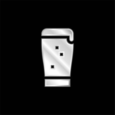 Black Beer silver plated metallic icon