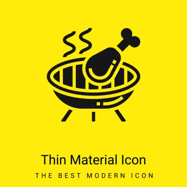 Barbecue minimal bright yellow material icon clipart