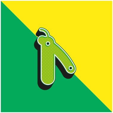 Barber Knife Green and yellow modern 3d vector icon logo