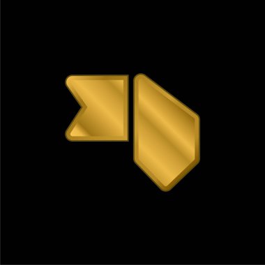 Yer imi altın kaplamalı metalik simge veya logo vektörü