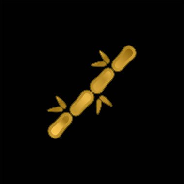 Bamboo Stick gold plated metalic icon or logo vector