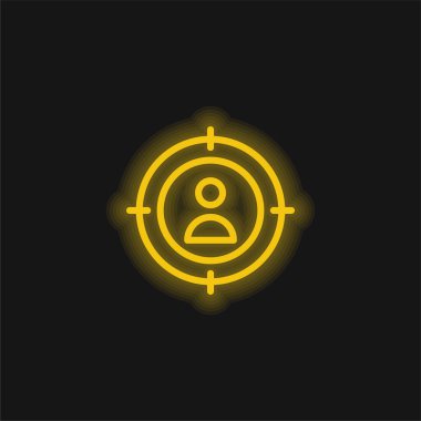 Parlak sarı neon simgesini hedefle