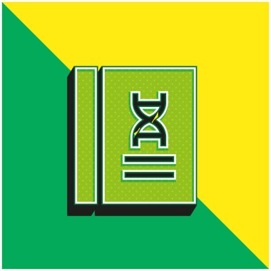 Kitap Yeşil ve Sarı Modern 3D vektör simgesi logosu