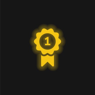 Ödül sarı parlak neon simgesi