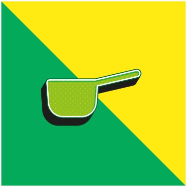 Big Saucepan Green and yellow modern 3d vector icon logo