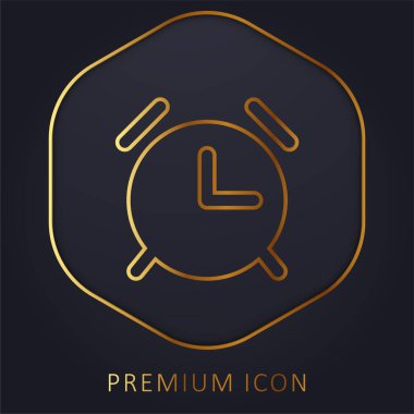 Alarm Saati altın çizgi premium logosu veya simgesi