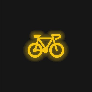 Bisiklet sarı parlayan neon simgesi