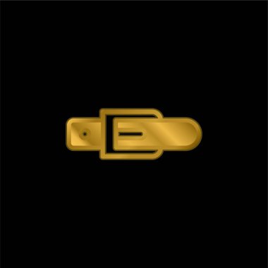 Kemer altın kaplama metalik simge veya logo vektörü