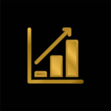 Çubuk Grafik altın kaplama metalik simge veya logo vektörü