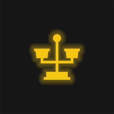 Sarı parlak neon simgesini dengele