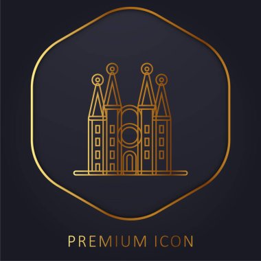 Barcelona golden line premium logo or icon