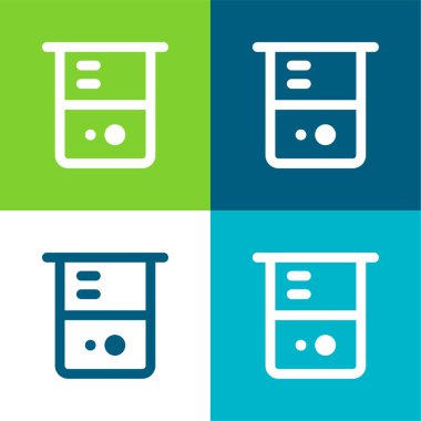 Beher Düz 4 renk simgesi seti