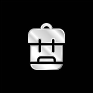 Sırt çantasında gümüş kaplama metalik simge