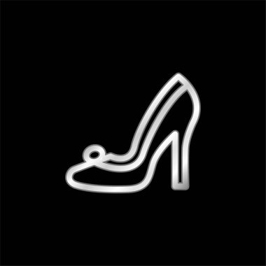 Bridal Shoe silver plated metallic icon