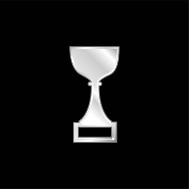 Award Cup silver plated metallic icon clipart