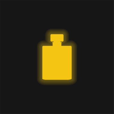 Bottle Black Shape yellow glowing neon icon