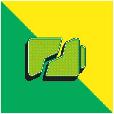 Battery Broken In Two Parts Symbol Green and yellow modern 3d vector icon logo