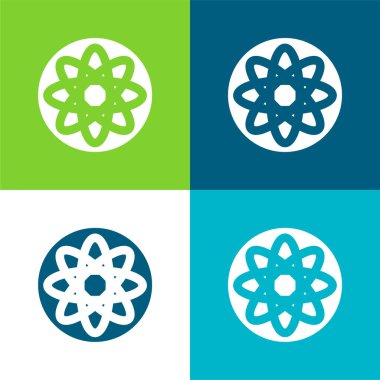 Atomik Yapı Düz Düz 4 renk minimal simgesi