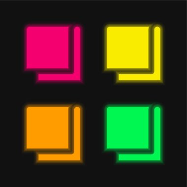 Dört renk parlayan neon vektör simgesi