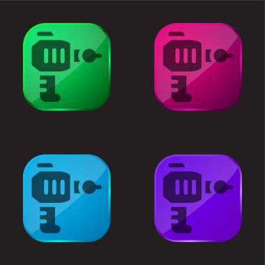 Blaster four color glass button icon