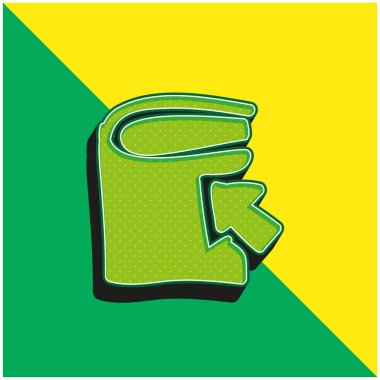 Book Hand Drawn With An Arrow Green and yellow modern 3d vector icon logo