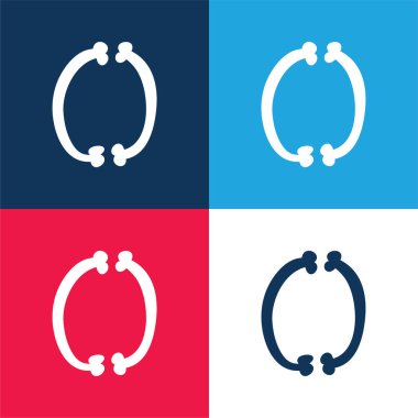 Bones Thin Filled Couple blue and red four color minimal icon set