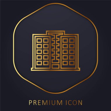 Daireler altın çizgi prim logosu veya simgesi