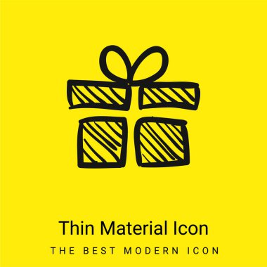 Birthday Giftbox Sketch minimal bright yellow material icon clipart