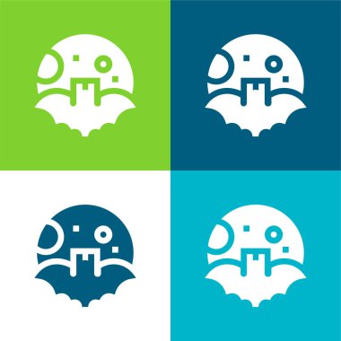 Yarasa Düz 4 renk en küçük simge kümesi