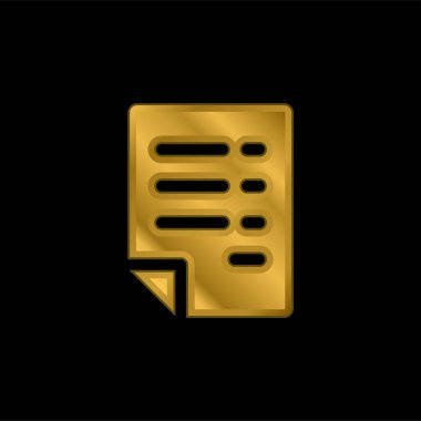 Altın kaplama metalik simge veya logo vektörü