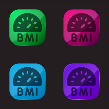 Bmi four color glass button icon clipart