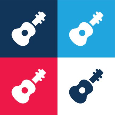 Akustik Gitar Mavi ve Kırmızı Minimum Renk Simgesi