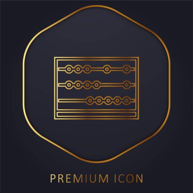 Abaküs altın çizgi prim logosu veya simgesi