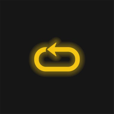 Ok Döngüsü sarı parlak neon simgesi
