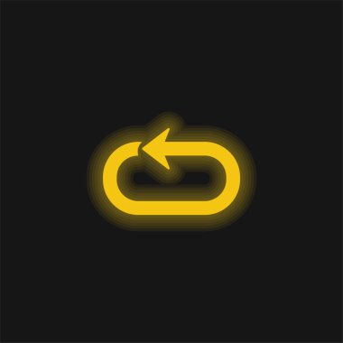 Arrow Loop yellow glowing neon icon clipart