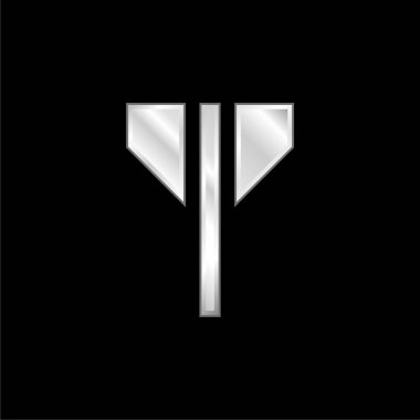 Soyut gümüş kaplama metalik simge