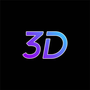 3B Sembol mavi gradyan vektör simgesi