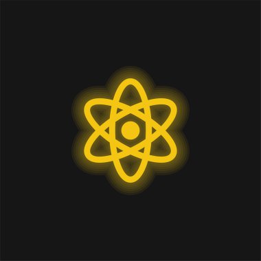 Atomik sarı parlak neon simgesi