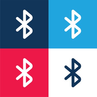 Big Bluetooth Logo blue and red four color minimal icon set