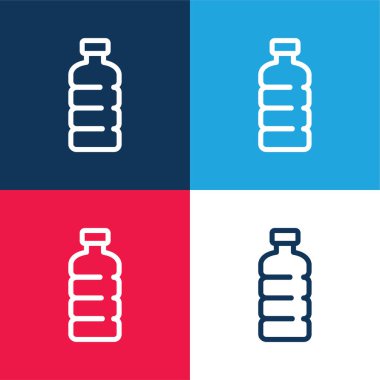 Bir şişe su mavisi ve kırmızı dört renk en az simge kümesi