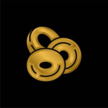 Kan Hücreleri altın kaplama metalik simge veya logo vektörü